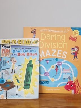 Daring Division Mazes Activity Book & Cool Colors  and Hot Hues Kids Book.